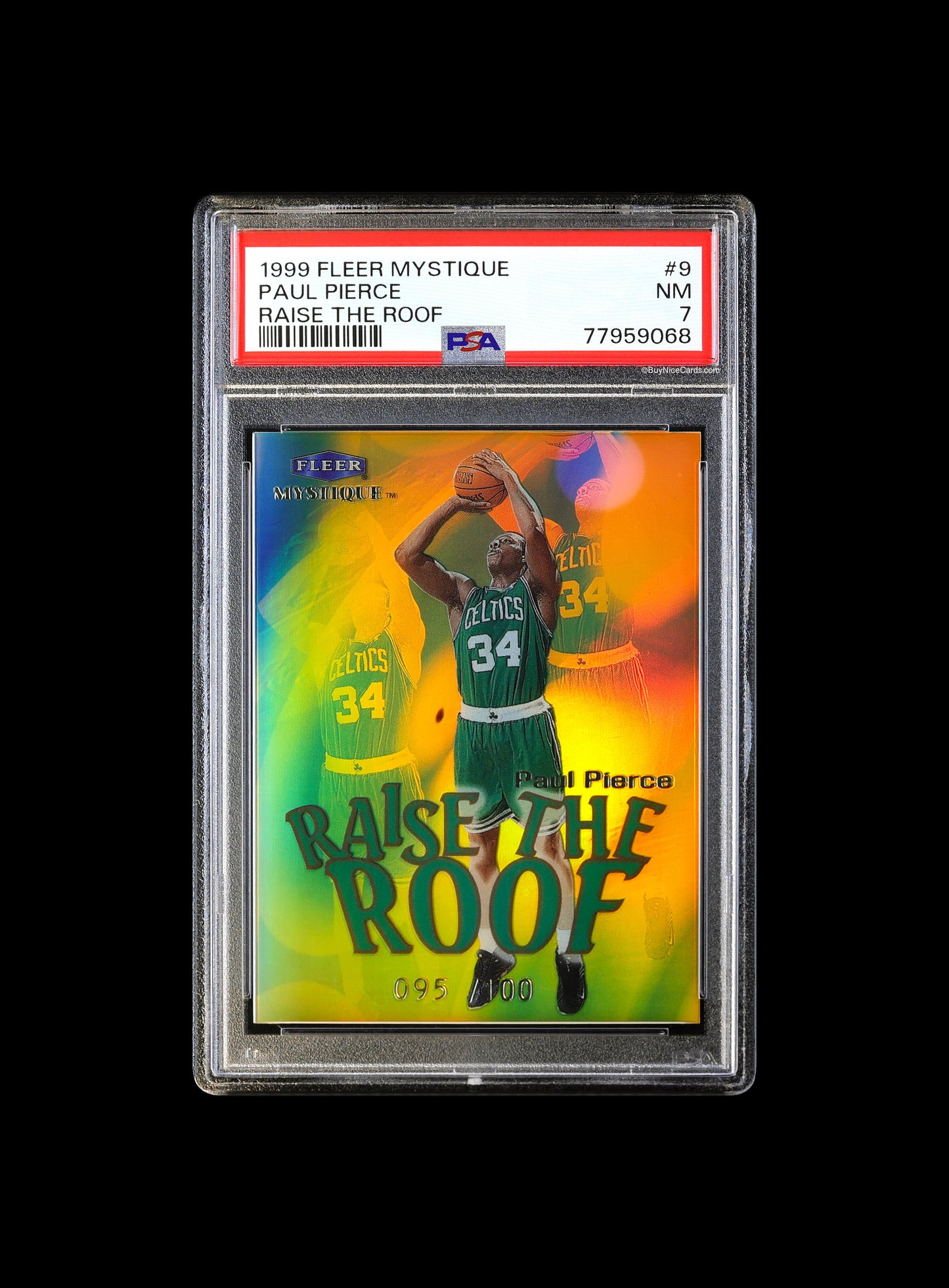 1999 Paul Pierce Fleer Mystique Raise the Roof SP /100 # 9 PSA 7 NM
