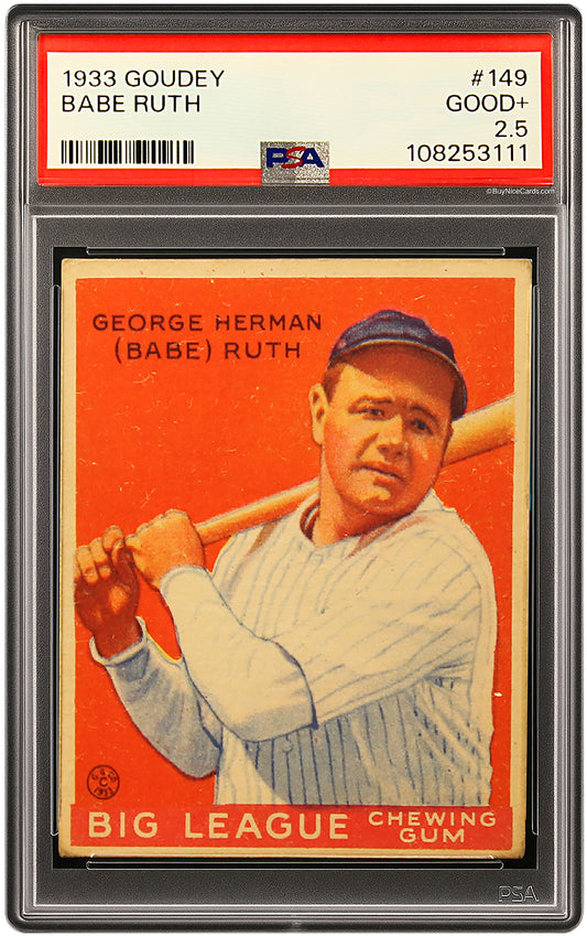 1933 Babe Ruth Goudey # 149 PSA 2.5 Good+ Nice Copy with Bright Color