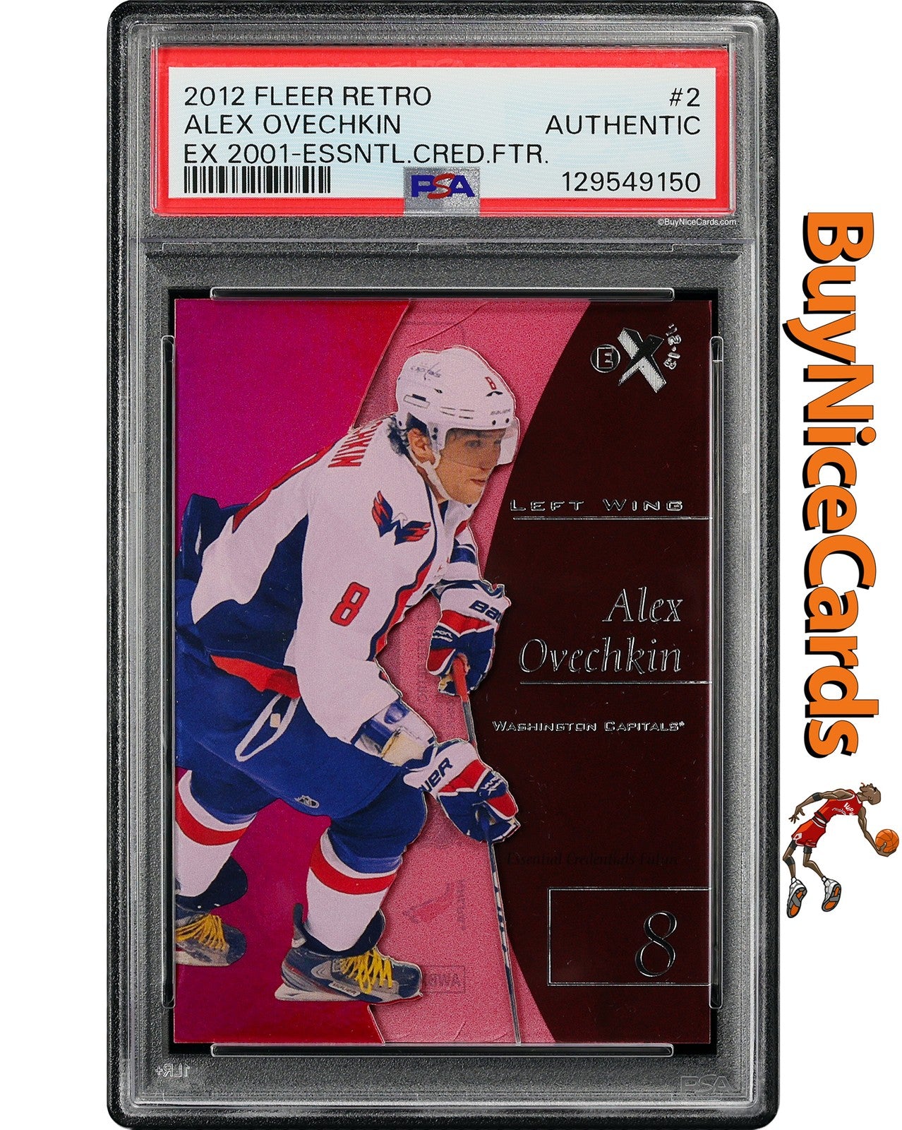 2012 Alex Ovechkin Fleer Retro EX 2002 Essential Credentials Future /41 #2 PSA