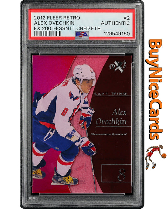2012 Alex Ovechkin Fleer Retro EX 2002 Essential Credentials Future /41 #2 PSA