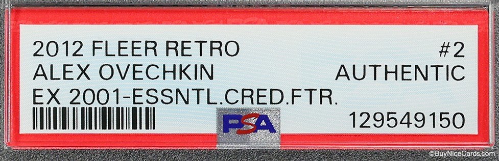 2012 Alex Ovechkin Fleer Retro EX 2002 Essential Credentials Future /41 #2 PSA