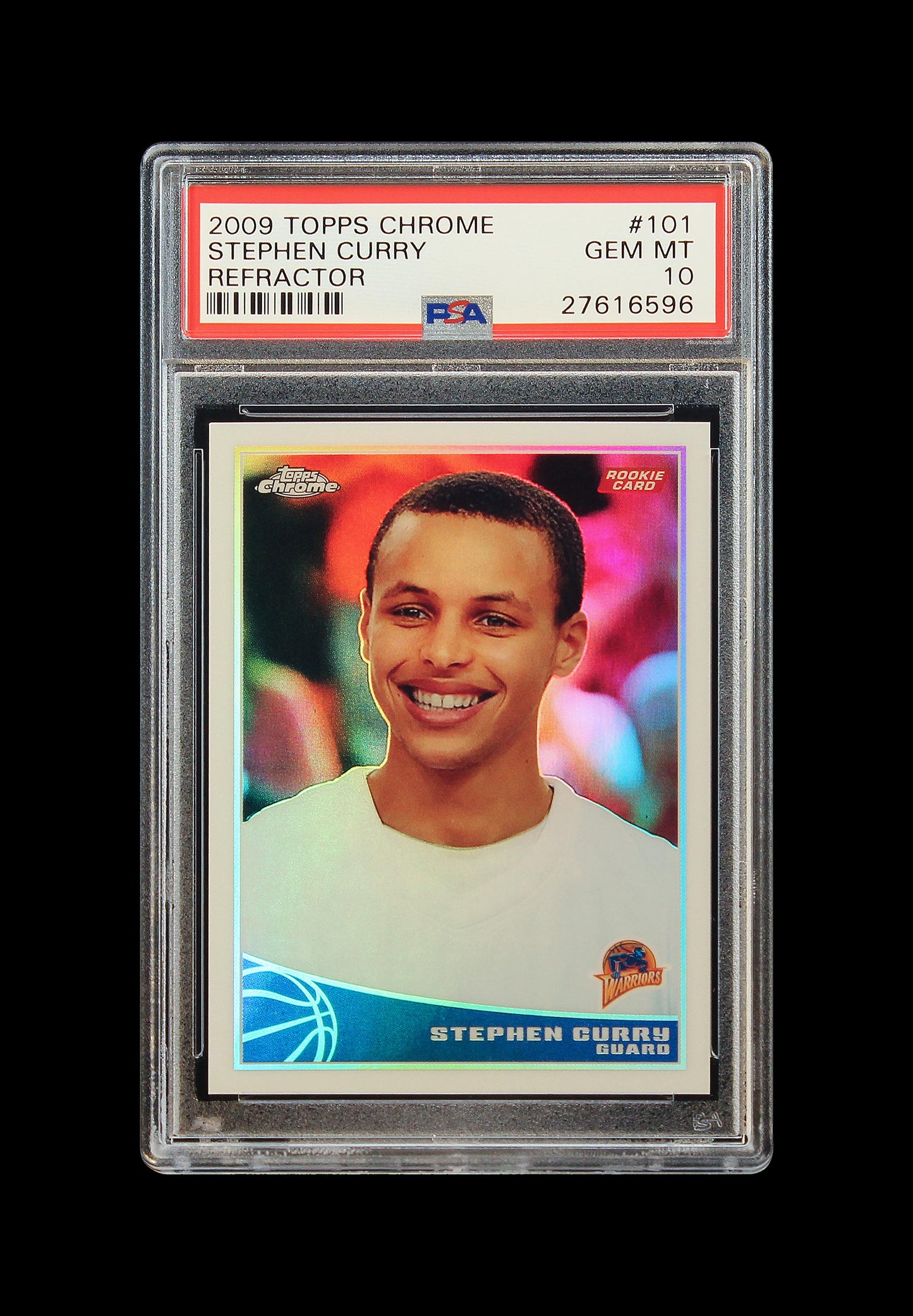 2009 Stephen Curry Topps Chrome Refractor RC Rookie #101 PSA 10 Gem Mint