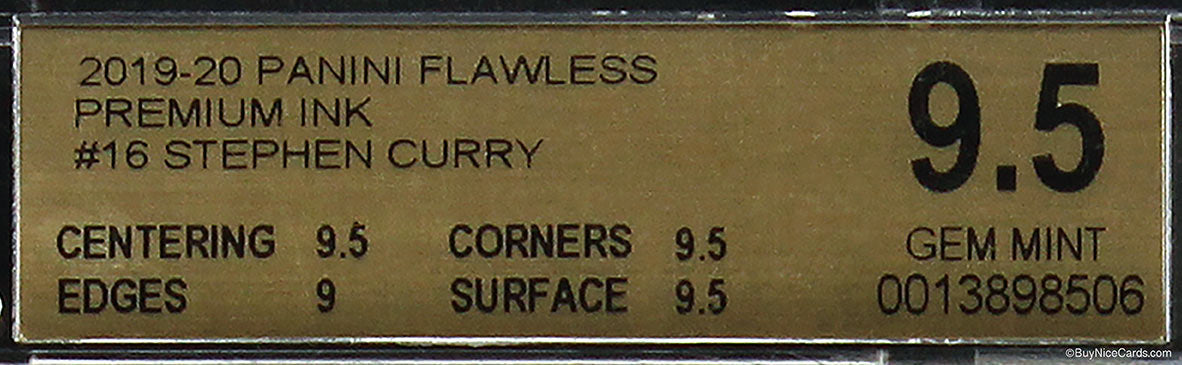 2019-20 Stephen Curry Panini Flawless Premium Ink /25 #16 BGS 9.5 Gem Mint Pop 1