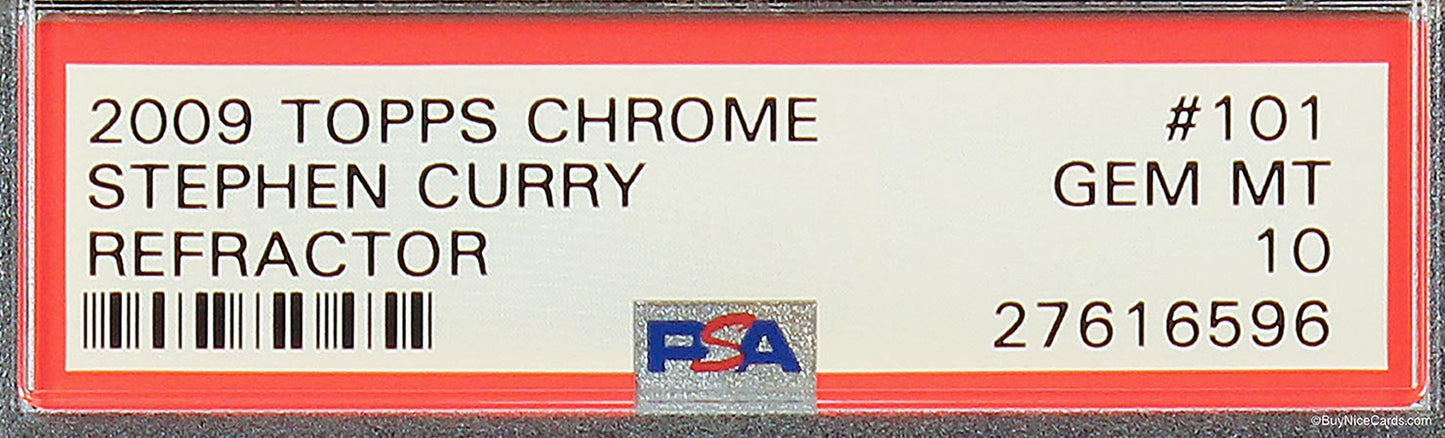 2009 Stephen Curry Topps Chrome Refractor RC Rookie #101 PSA 10 Gem Mint