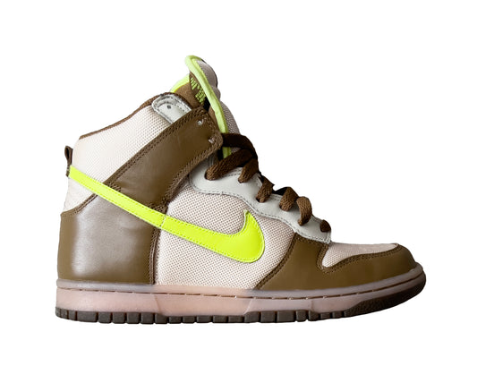 2007 Nike Dunk High Shrek light Used Great Condition with Box Size 8 Umber/Volt-Birch-Baroque Brown