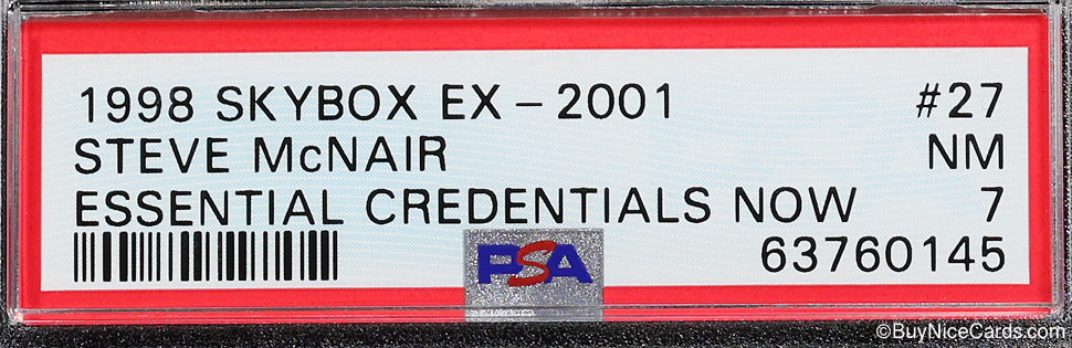 1998 Steve Mcnair Skybox EX-2001 Essential Credentials Now #27 /27 PSA 7