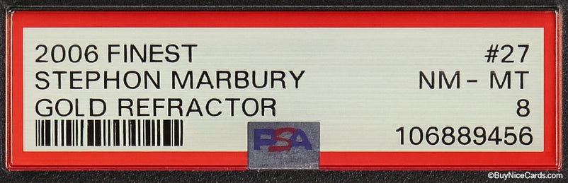 2006 Stephon Marbury Topps Finest Gold Refractor /50 # 27 PSA 8 NM-MT