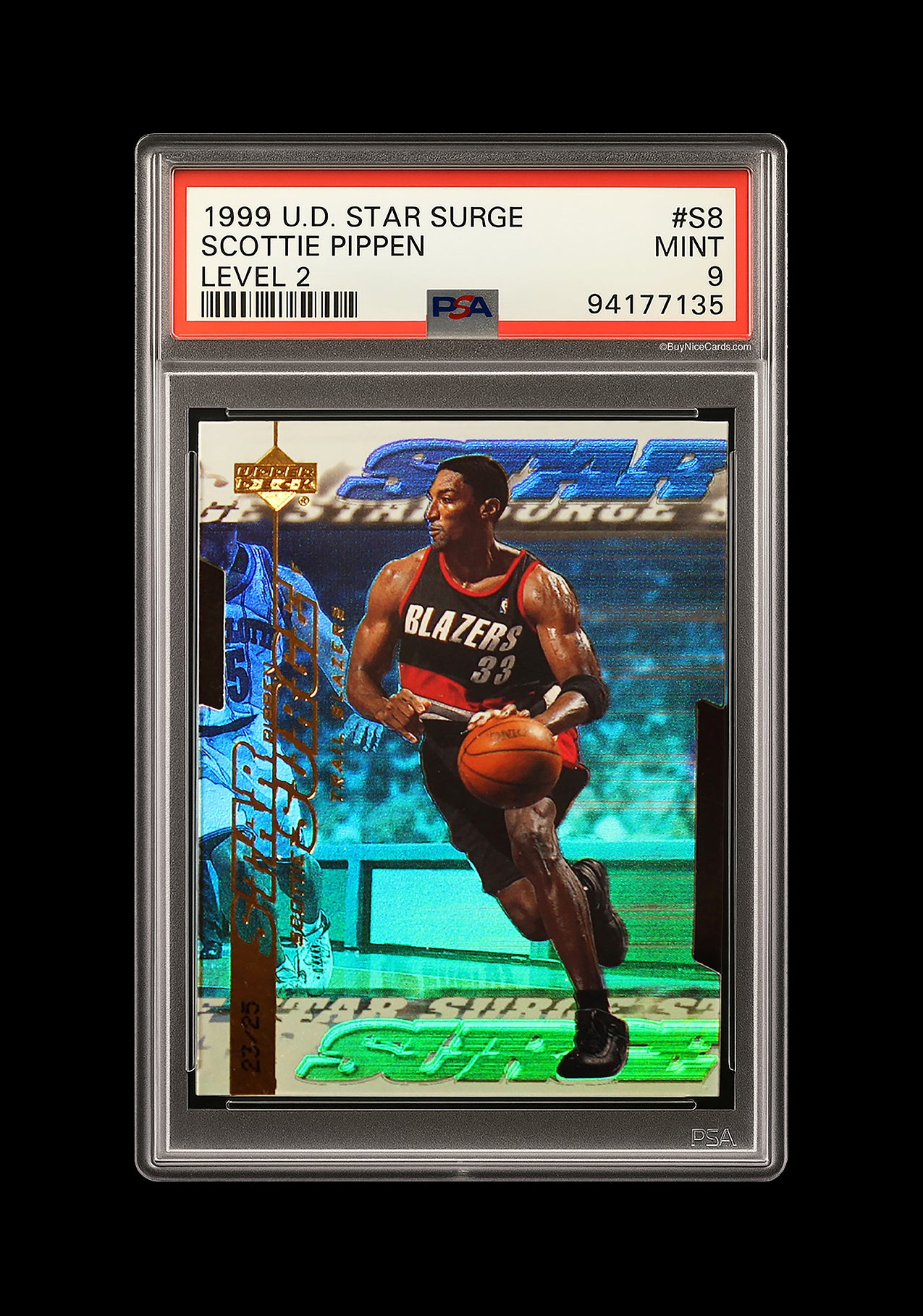 1999 Scottie Pippen Upper Deck Star Surge Level 2 #S8 PS A9 Mint