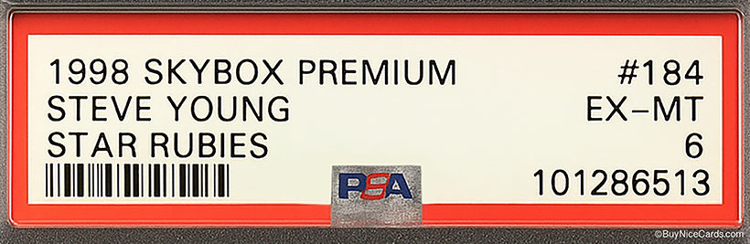 1998 Steve Young Skybox Premium Star Rubies SP /50 # 184 PSA 6 EX-MT