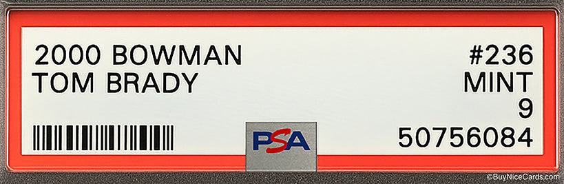 2000 Tom Brady Bowman RC Rookie # 236 PSA 9 Mint