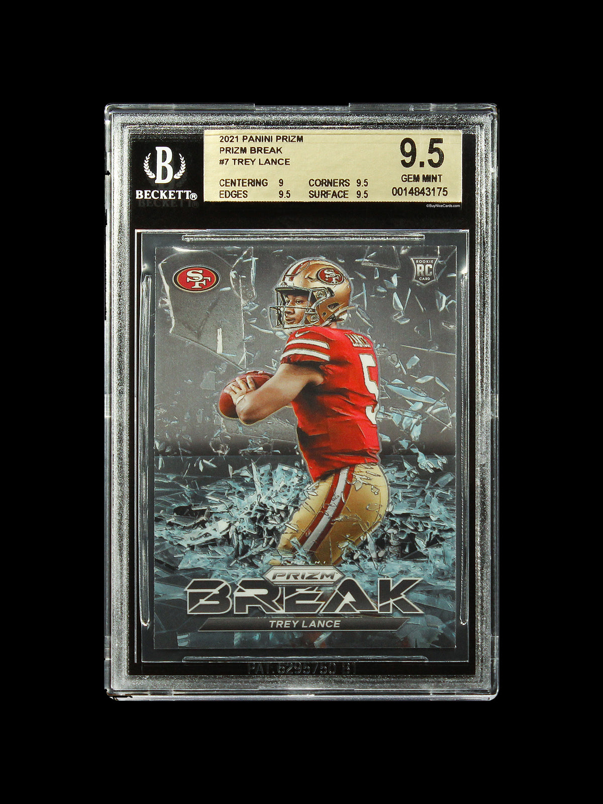 2021 Trey Lance Panini Prizm Break RC Rookie #7 BGS 9.5 Gem Mint