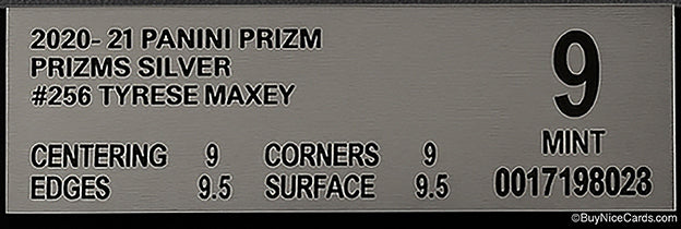 2020 Tyrese Maxey Panini Prizm Silver Prizms Refractor SP RC Rookie #256 BGS 9