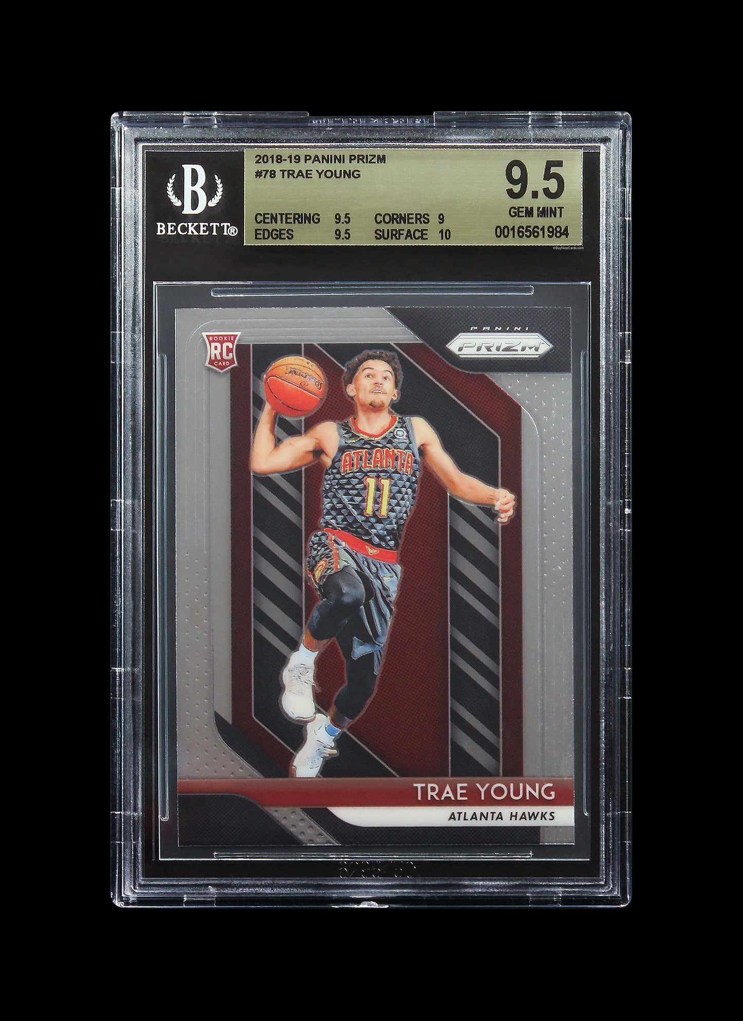 2018-19 Trae Young Panini Prizm Base RC Rookie #78 BGS 9.5 Gem Mint