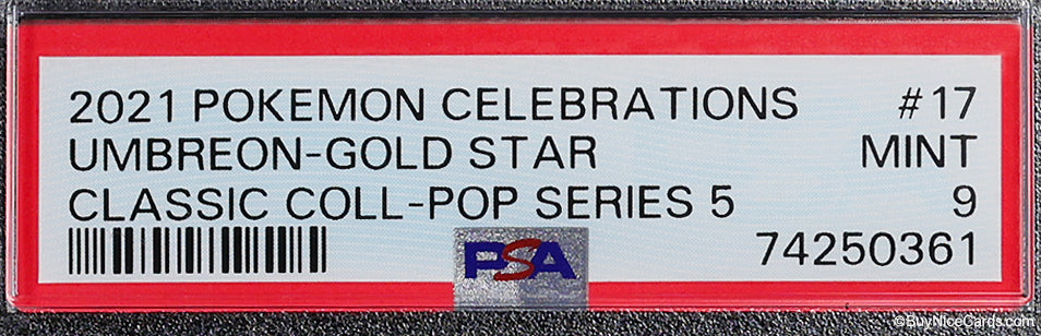 2-21 Umbreon Pokemon Celebrations Gold Star Classic Collection Pop Series 5 #17 PSA 9