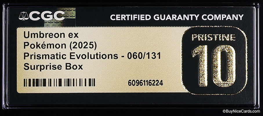 2025 Umbreon ex Pokemon Prismatic Evolutions 060/131 Surpise Box CGC 10 Pristine
