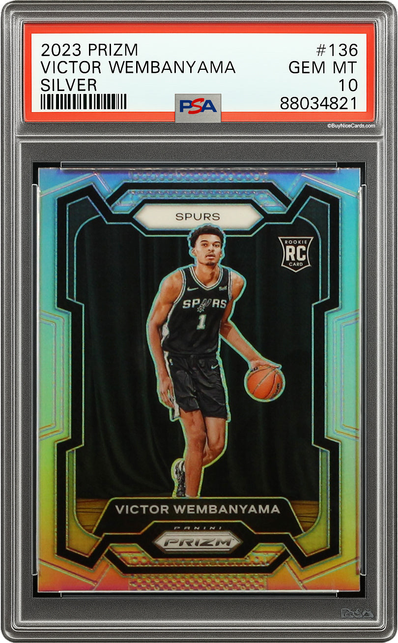 2023 Victor Wembanyama Prizm Silver Prizms Refractor SP RC Rookie #136 PSA 10 Gem Mint