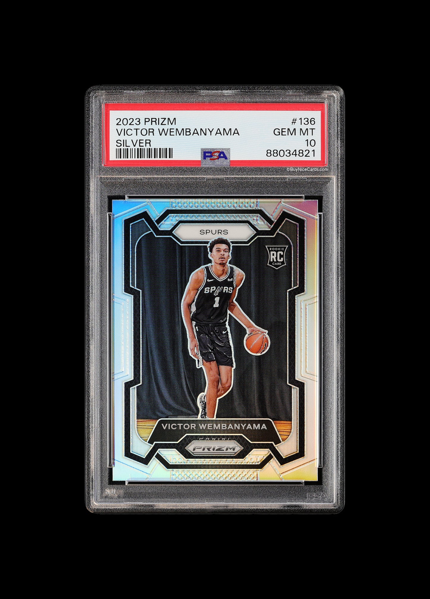 2023 Victor Wembanyama Prizm Silver Prizms Refractor SP RC Rookie #136 PSA 10 Gem Mint