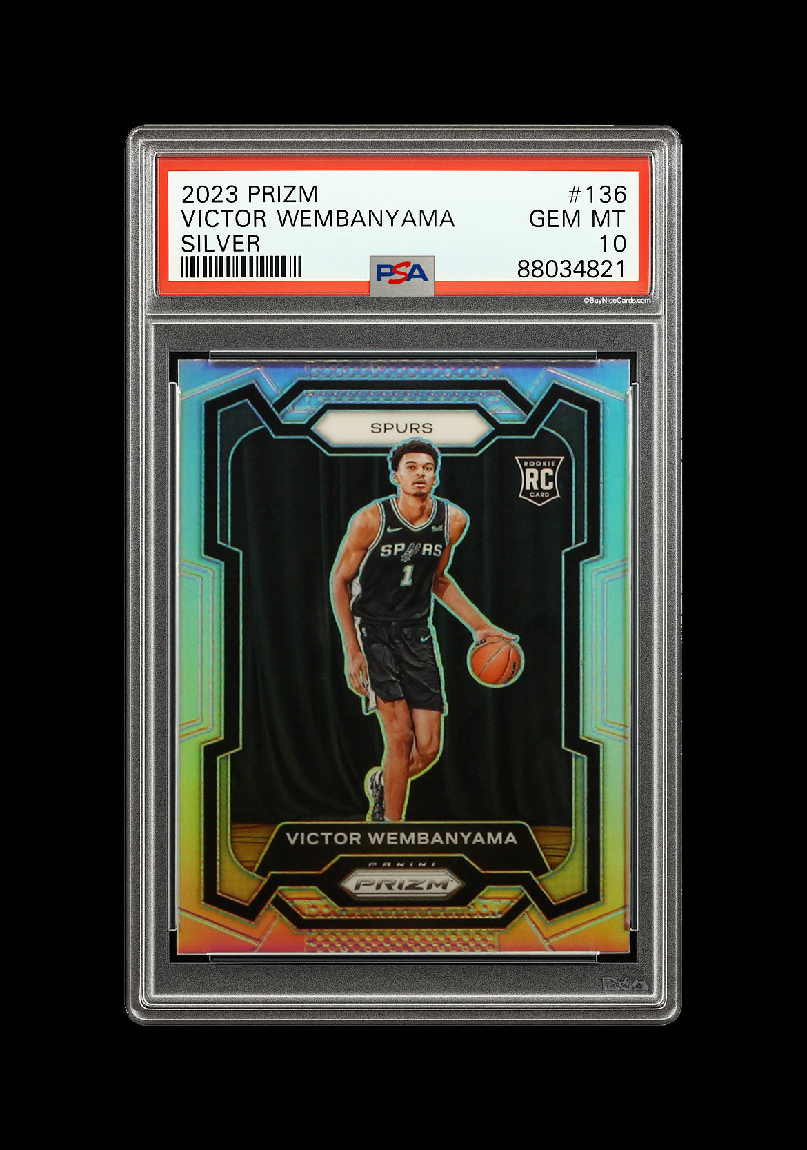 2023 Victor Wembanyama Prizm Silver Prizms Refractor SP RC Rookie #136 PSA 10 Gem Mint