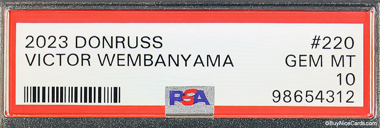 2023 Victor Wembanyama Panini Donruss Rated Rookie RC # 220 PSA 10 Gem Mint