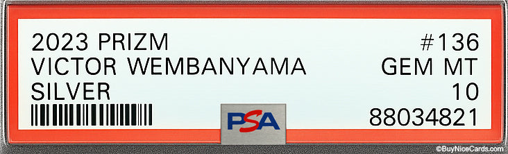 2023 Victor Wembanyama Prizm Silver Prizms Refractor SP RC Rookie #136 PSA 10 Gem Mint