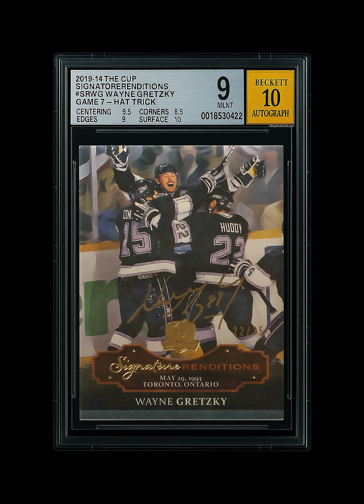 2013-14 Wayne Gretzky UD The Cup Signature Renditions Gold Auto /35 #SRWG BGS 9