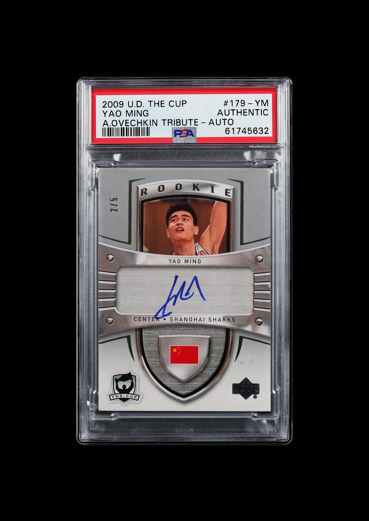 2009 Yao Ming Upper Deck The Cup Ovechkin Tribute Auto /5 #179 PSA