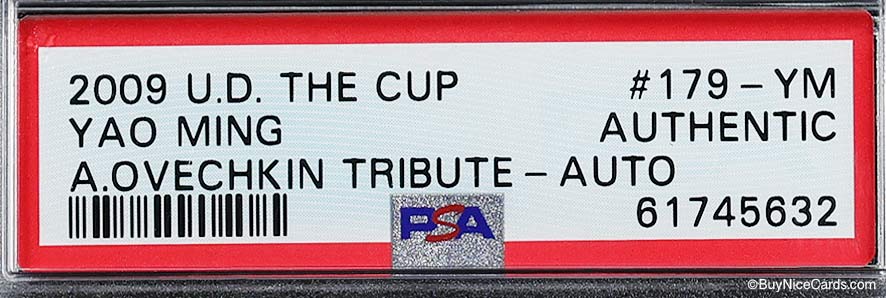 2009 Yao Ming Upper Deck The Cup Ovechkin Tribute Auto /5 #179 PSA