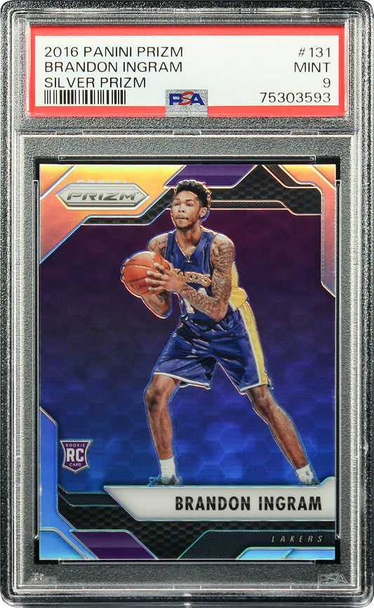 2016 Brandon Ingram Panini Prizm Silver Prizms Refractor SP RC Rookie #131 PSA 9