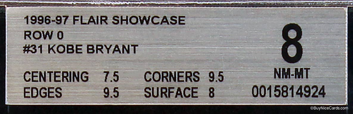 1996-97 Kobe Bryant Fleer Flair Showcase Row 0 RC Rookie #31 BGS 8