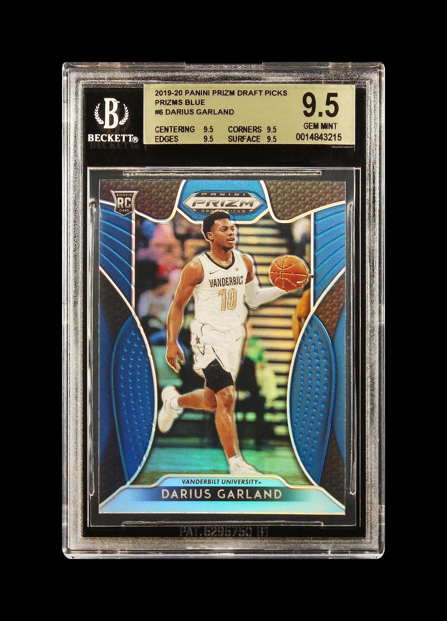 2019-20 Darius Garland Panini Prizm Dp Blue Prizms Rc Rookie #6 Bgs 9.5 Gem Mint
