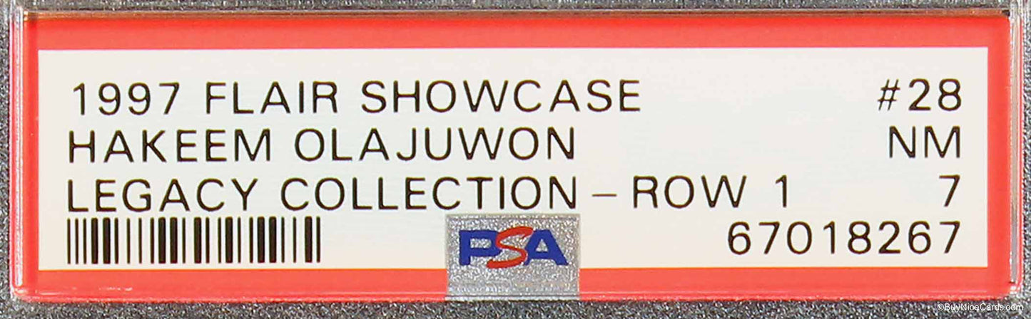 1997 Hakeem Olajuwon Flair Showcase Legacy Collection Row 1 /100 #28 PSA 7