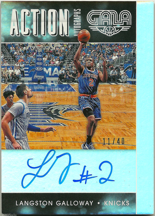 2015-16 Langston Galloway Panini Gala Action Autographs on Card Auto /40