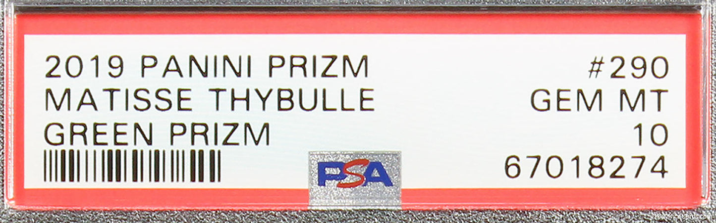 2019 Matisse Thybulle Panini Prizm Green Prizm Sp Rc Rookie #290 Psa 10