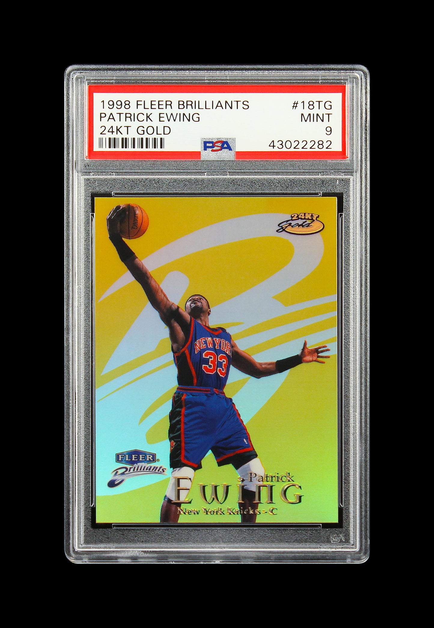 1998 Patrick Ewing Fleer Brilliants 24kt Gold /24 #18tg Psa 9 Pop 1 None Higher