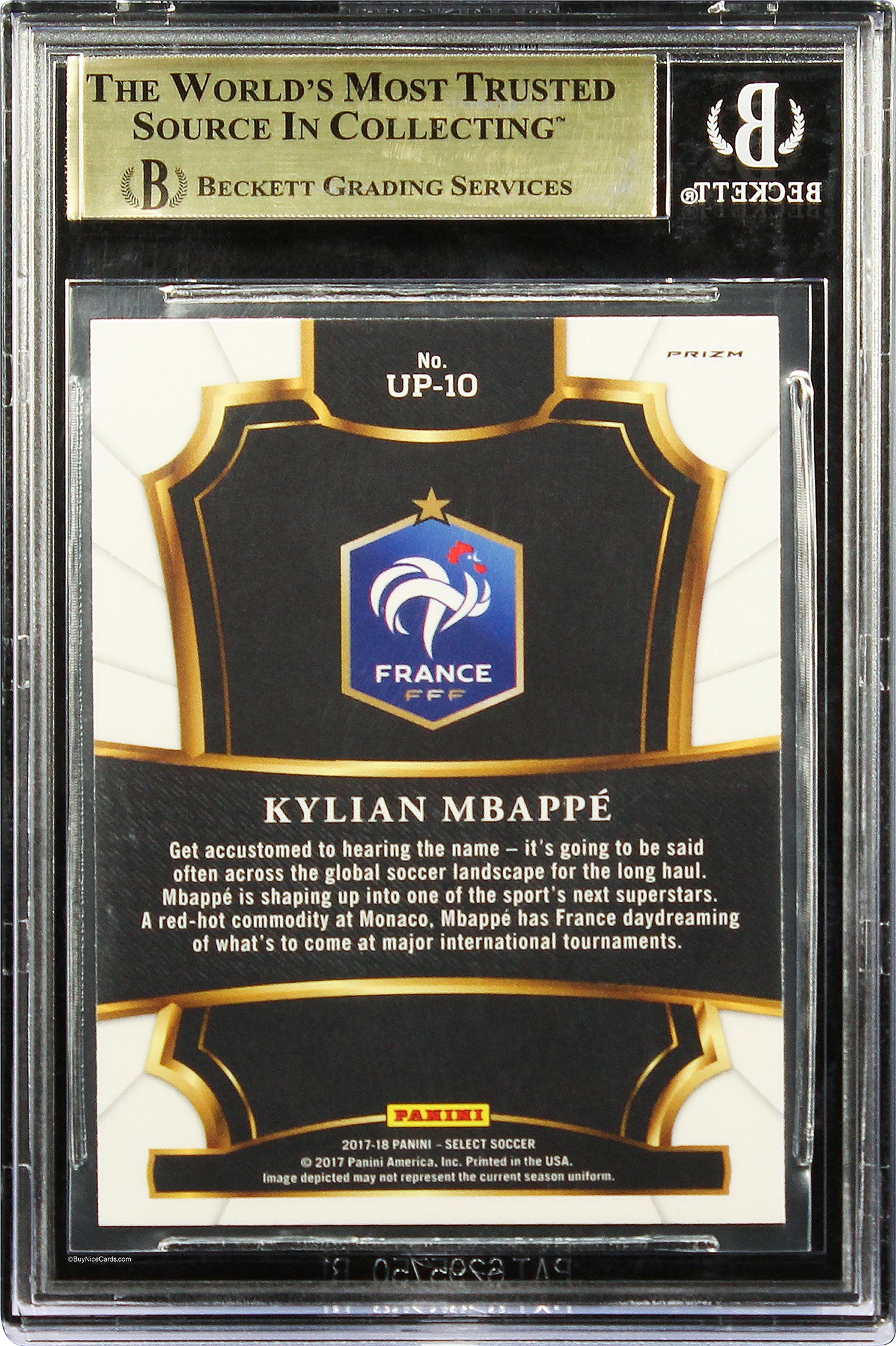 2017-18 Kylian Mbappe Panini Select Unlimited Potential Prizms  Rc #10  Bgs 9.5