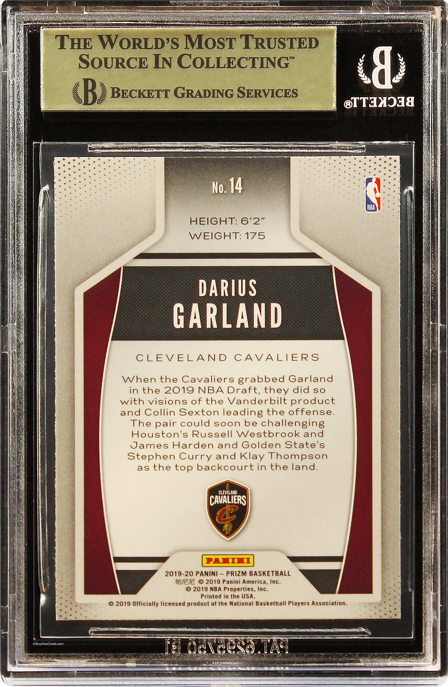 2019-20 Darius Garland Panini Prizm Instant Impact Rc Rookie #14 Bgs 9.5 Gem Mt