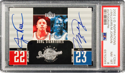2002 Michael Jordan - Jay Williams Ud Inspirations Sp Auto /275 #128a PSA 8 Mint