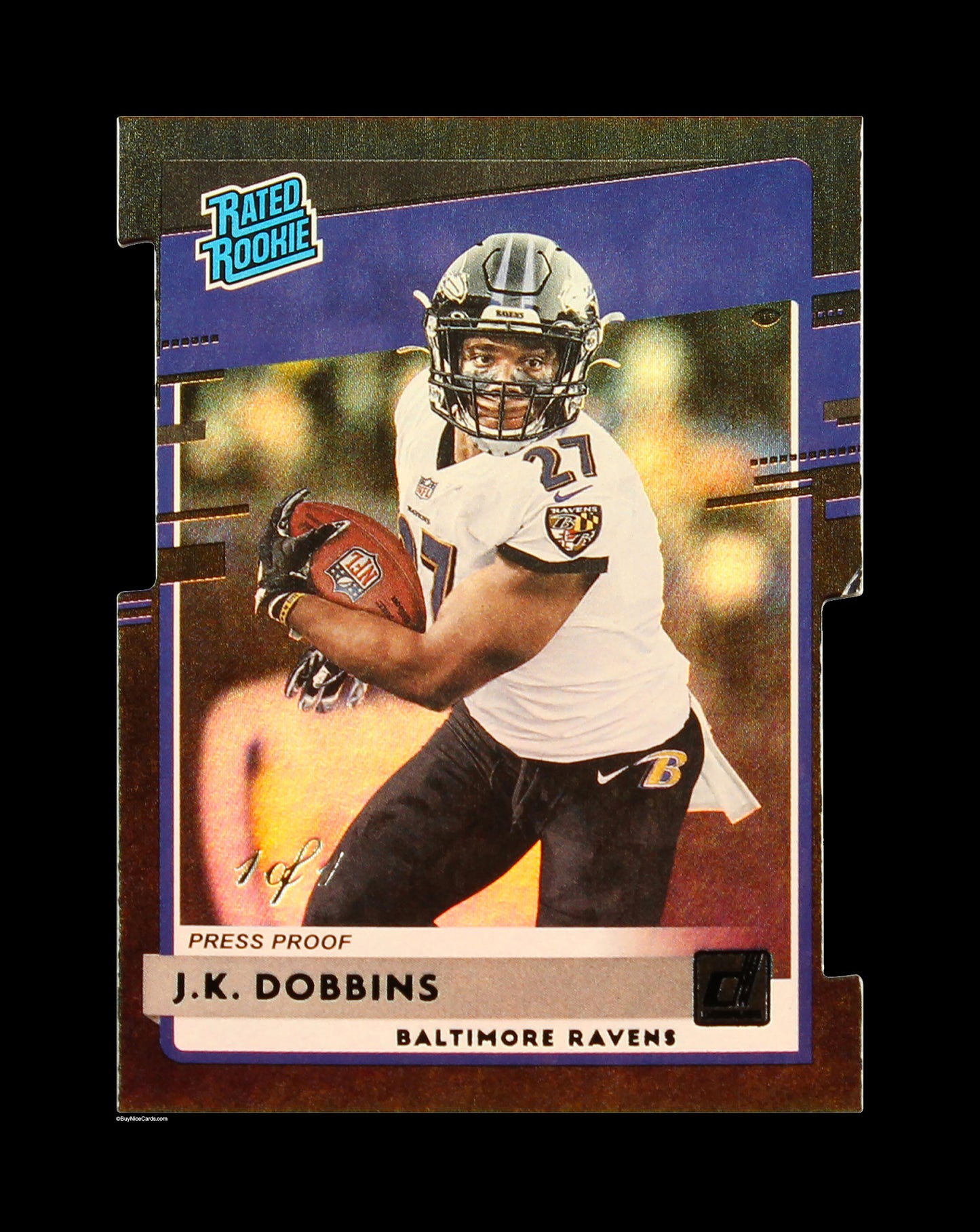 2020 J.k. Dobbins Panini Donruss Rated Rookie Press Proof 1/1 Rc Rookie #311