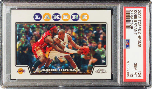 2008 Kobe Bryant Topps Chrome Xfractor Sp /288 #24  Psa 10 Gem Mint