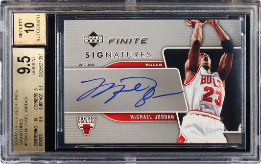 2004-05 Michael Jordan Upper Deck Finite Signatures Sp Auto #fsmj Bgs 9.5 Pop 9 out of 21 Total Graded