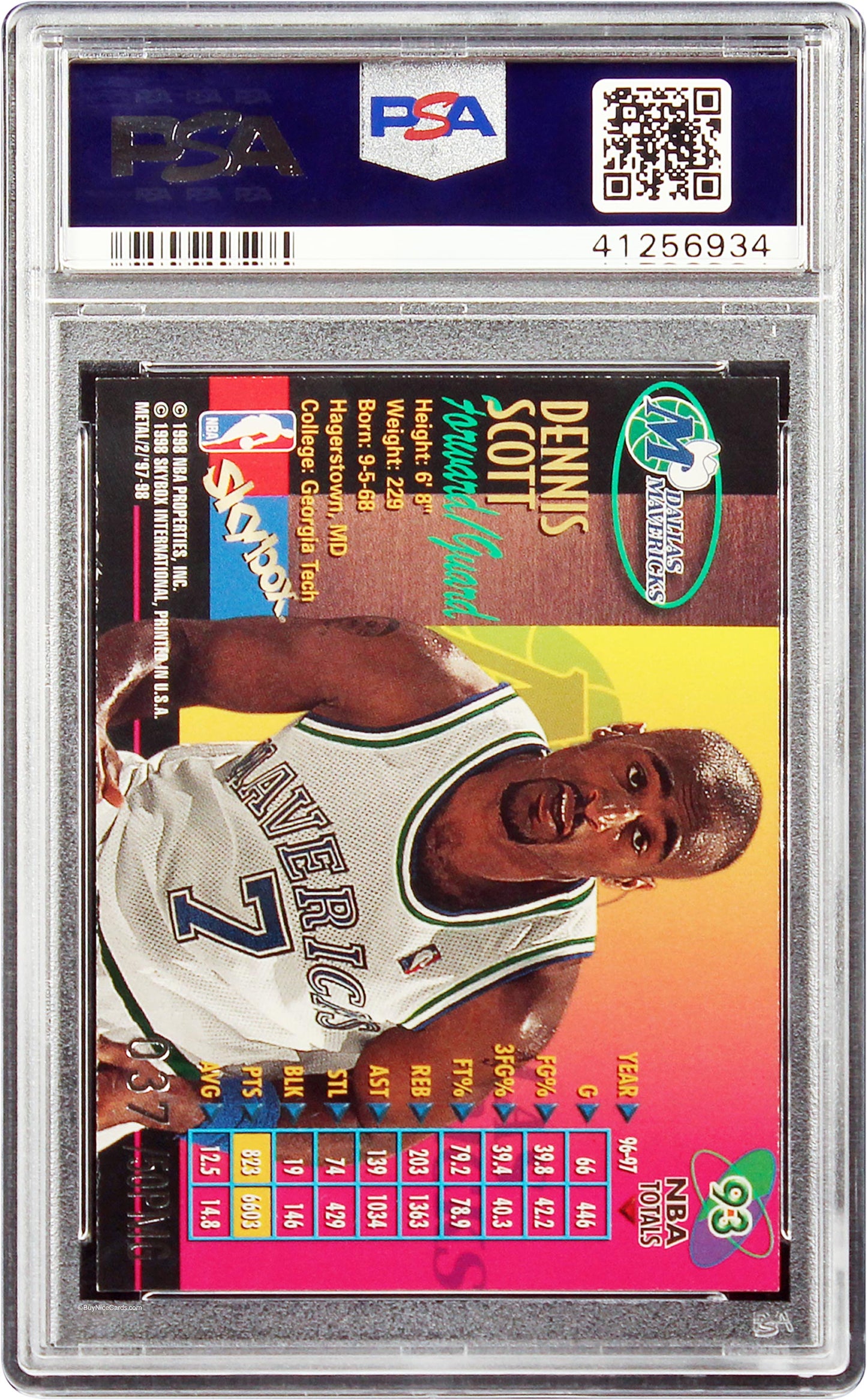 1997 Dennis Scott Metal Universe Championship Pmg Precious Metal Gems #93  Psa 8