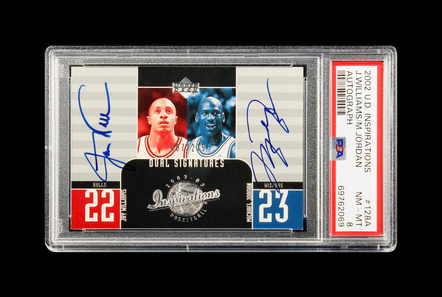 2002 Michael Jordan - Jay Williams Ud Inspirations Sp Auto /275 #128a PSA 8 Mint