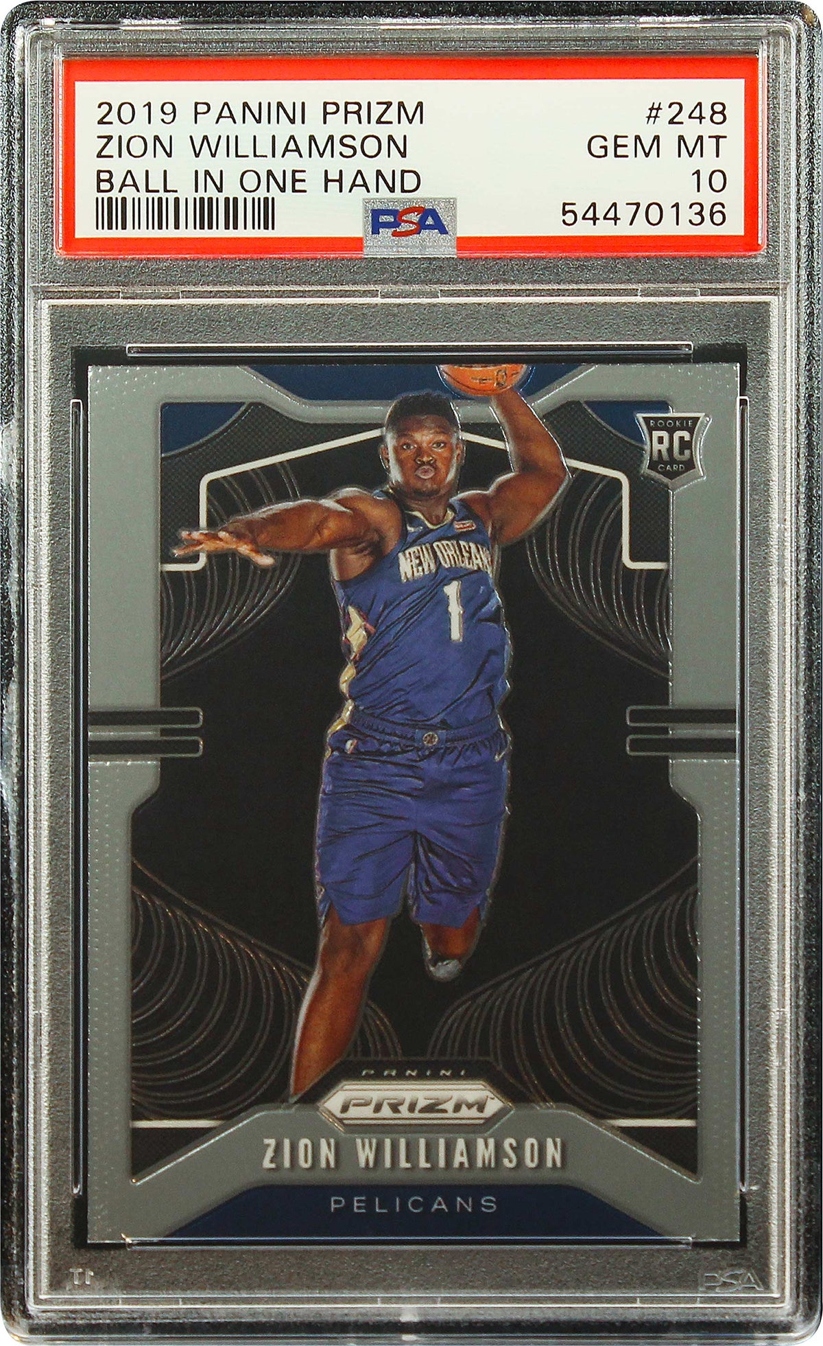2019 Zion Williamson Panini Prizm Ball in Hand Variation SP RC Rookie #248 PSA 10 Gem Mint