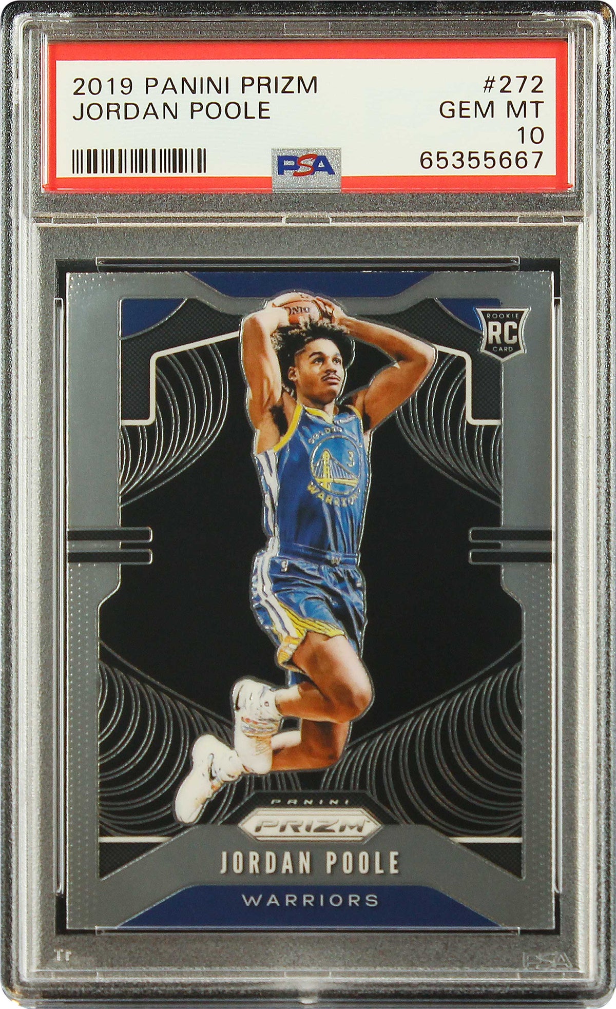 2019 Jordan Poole Panini Prizm Base RC Rookie #272 PSA 10 Gem Mint