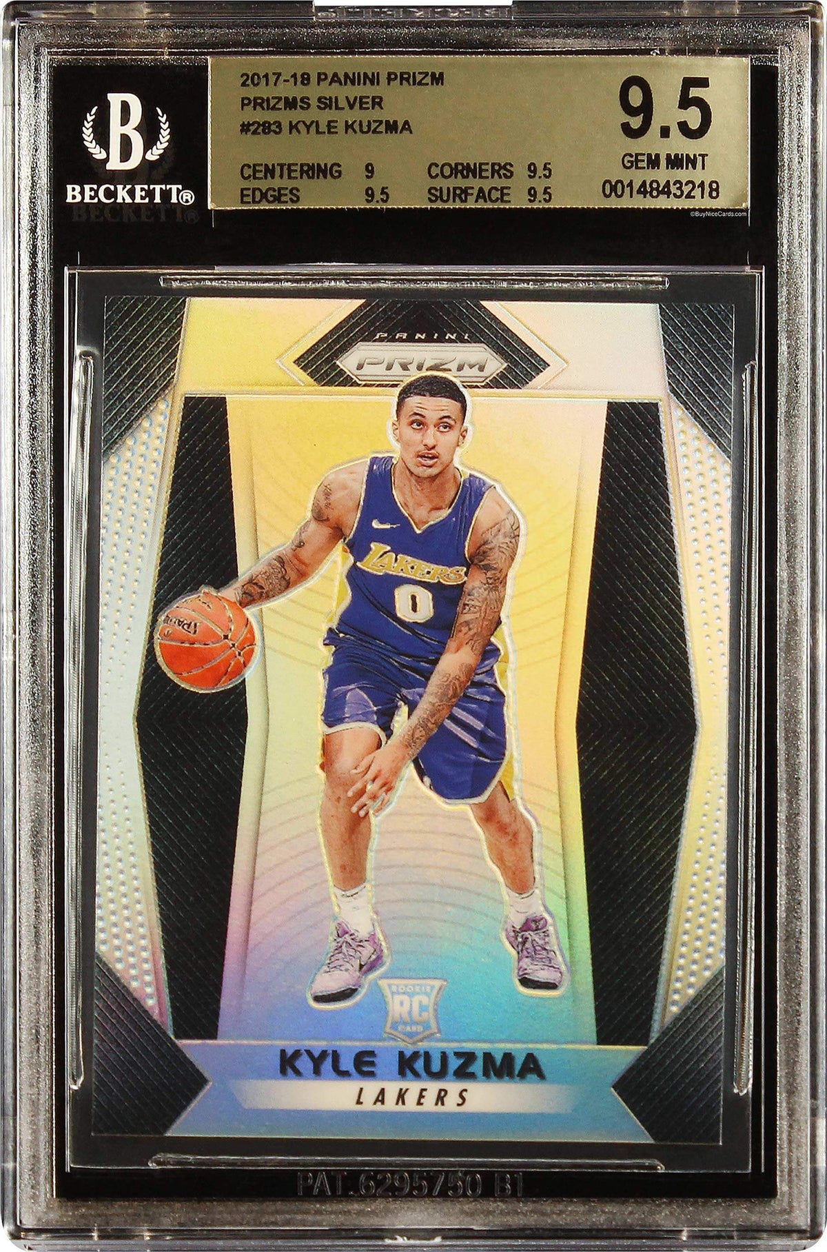 2017-18 Kyle Kuzma Panini Prizm Silver Prizms Refractor SP RC Rookie #283 BGS 9.5