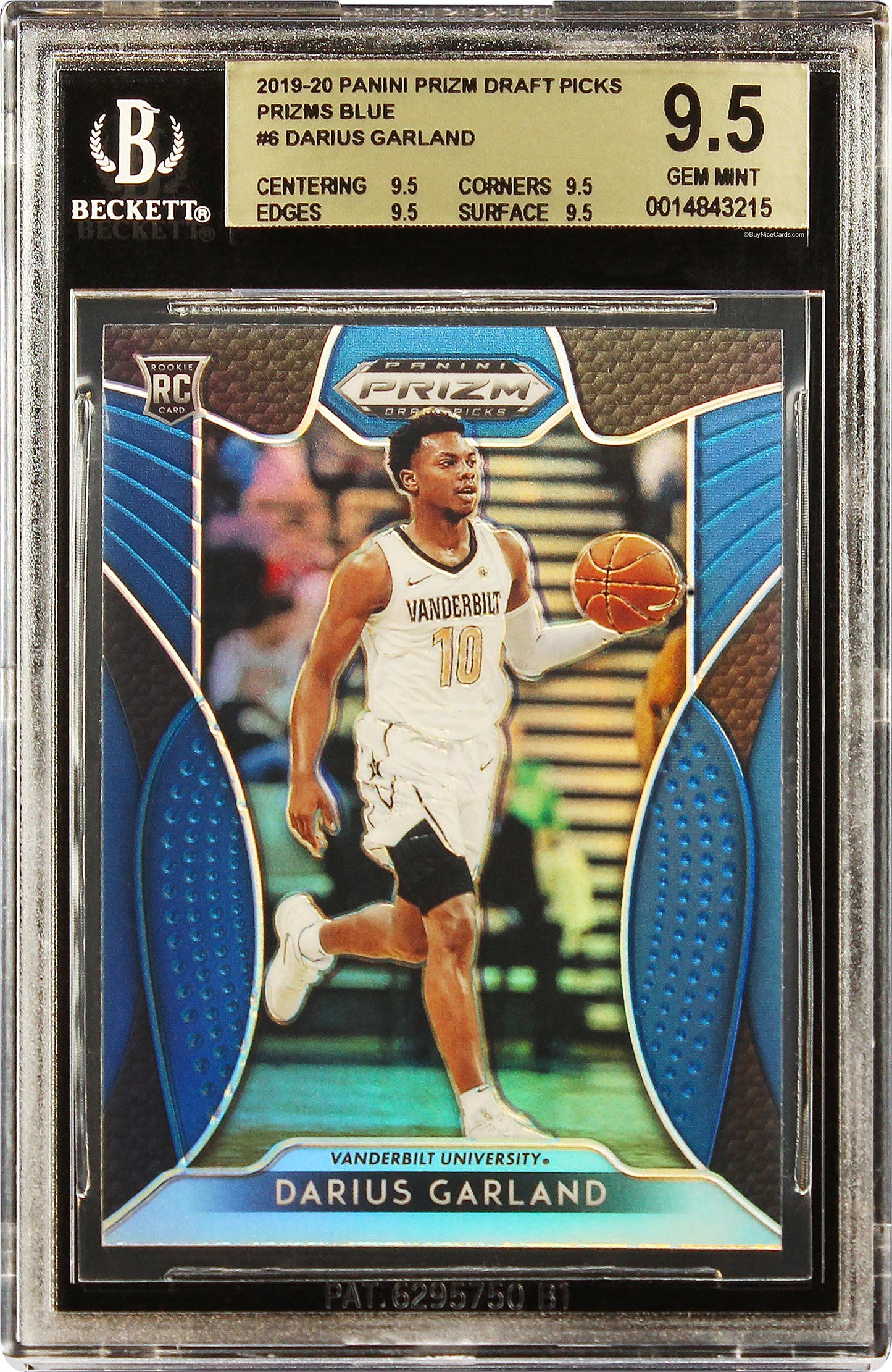 2019-20 Darius Garland Panini Prizm Dp Blue Prizms Rc Rookie #6 Bgs 9.5 Gem Mint