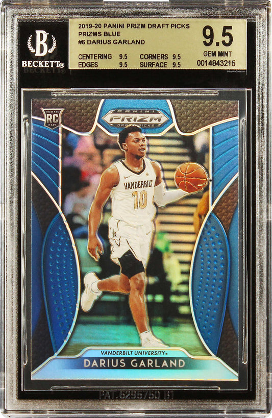 2019-20 Darius Garland Panini Prizm Dp Blue Prizms Rc Rookie #6 Bgs 9.5 Gem Mint