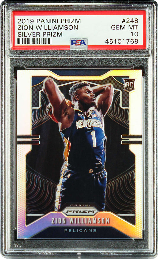 2019 Zion Williamson Panini Prizm Silver Prizms Refractor SP RC Rookie #248 PSA 10 Gem Mint