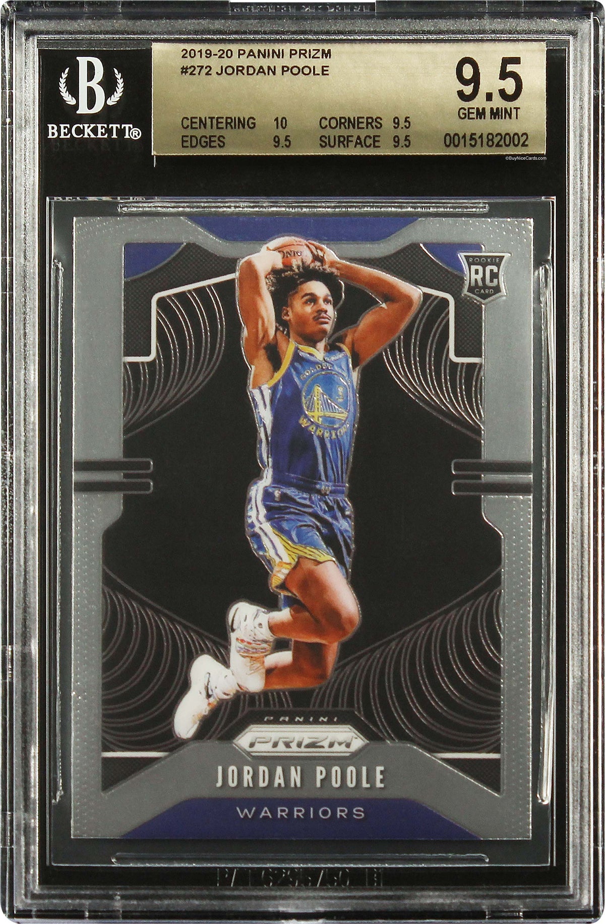 2019-20 Jordan Poole Panini Prizm Base RC Rookie #272 BGS 9.5 Gem Mint
