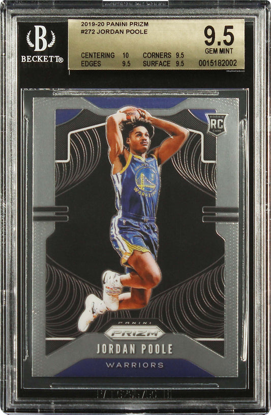 2019-20 Jordan Poole Panini Prizm Base RC Rookie #272 BGS 9.5 Gem Mint